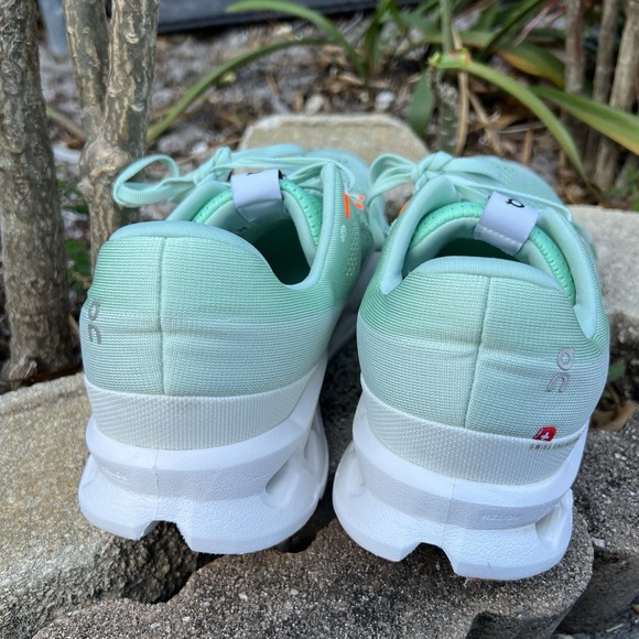 On Cloudsurfer Shoes Mens Size 13 Green White Running Sneakers Gym Trainers Used - Picture 4 of 9